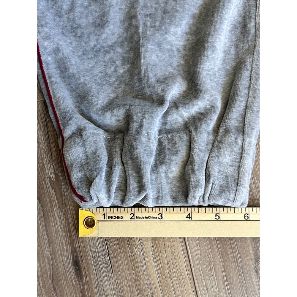 Le Tigre Mens L Velour Jogger Grey Red Piping Retro Streetwear Y2K VTG Blokecore - Picture 7 of 7